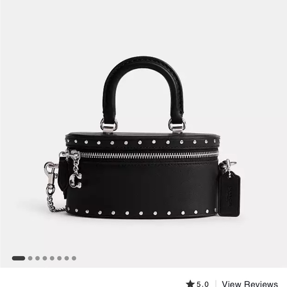 COACH BLACK TRAIL BAG 17 WITH RIVETS NWT